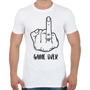 PRINTFASHION Game OVER - vicces lánybúcsú / legénybúcsú póló felirat - Férfi póló - Fehér