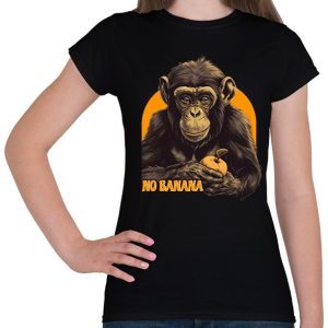 PRINTFASHION Csimpánz és az alma - Női póló - Fekete
