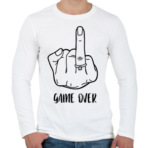 PRINTFASHION Game OVER - vicces lánybúcsú / legénybúcsú póló felirat - Férfi hosszú ujjú póló - Fehér