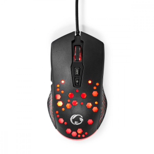 Nedis Gaming Mouse | Vezetékes | DPI: 800 / 1200 / 2400 / 3200 / 4800 / 7200 dpi | Állítható DPI | Gombok száma: 7 | Programozható gombok | Jobbkezes | 1.50