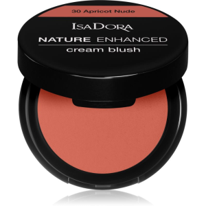 IsaDora Nature Enhanced Cream Blush arcpirosító kompakt ecsettel és tükörrel árnyalat 30 Apricot Nude