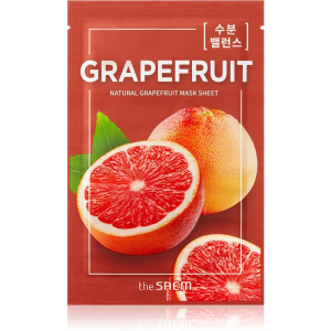 The Saem Natural Mask Sheet Grapefruit szövet arcmaszk az arcbőr élénkítésére és vitalitásáért 21 ml