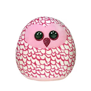  Ty Squish-a-Boos párna alakú plüss figura PINKY, 22 cm - rózsaszín bagoly