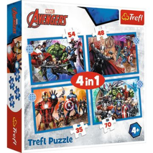 Trefl : bátor bosszúállók 4 az 1-ben puzzle - 35, 48, 54, 70 darabos