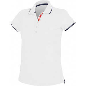 KARIBAN Női galléros póló Kariban KA252 Ladies&#039; Short-Sleeved piqué Knit polo Shirt -M, White/Navy