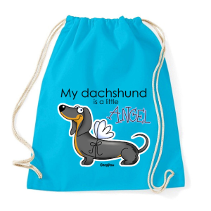 PRINTFASHION "My dachshund is a little ANGEL" - Sportzsák, Tornazsák - Surf blue