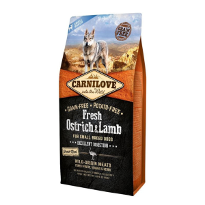 Carnilove Fresh Adult Dog Small Ostrich &amp; Lamb Excellent Digestion- Strucc és Bárány Hússal 6kg