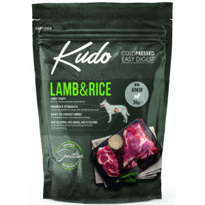 Kudo LAMB &amp; RICE MINI JUNIOR | 3 KG - Bárányos és rizses táp kistestű kölyökkutyáknak