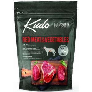 Kudo RED MEAT &amp; VEGETABLES MEDIUM AND MAXI ADULT | 3 KG - Vörös húsos kutyatáp közepes- és nagyte...