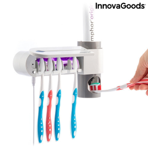 InnovaGoods UV fogkefe sterilizáló tartóval és fogkrém adagolóval Smiluv InnovaGoods