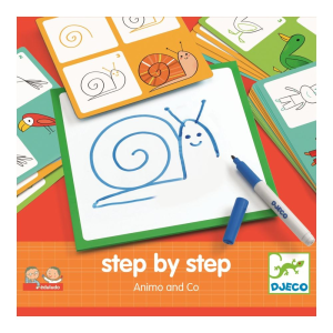 DJECO Step by step, Animals and Co - Rajzolni tanulok lépésről lépésre
