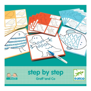 DJECO Step By Step Graff and Co - Rajzolni tanulok lépésről lépésre