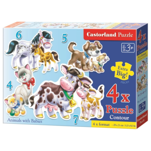 Castorland Sziluett puzzle (4,5,6,7 db-os) - Állatok és kicsinyeik (B-04218)