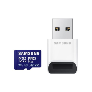 Samsung 128GB microSDXC Samsung Pro Plus CL10 U3 A2 V30 + kártyaolvasó (MB-MD128SB/WW) (MB-MD128SB/WW)