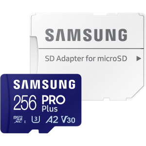 Samsung 256GB microSDXC Samsung Pro Plus CL10 U3 A2 V30 + adapter (MB-MD256SA/EU) (MB-MD256SA/EU)