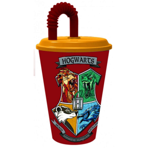 KORREKT WEB Harry Potter Houses szívószálas pohár, műanyag 430 ml