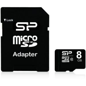 Silicon Power Card micro sdhc silicon power 8gb memóriakártya adapterrel sp008gbsth010v10sp
