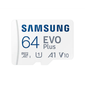 SMG PCC SAMSUNG Memóriakártya, EVO Plus microSD kártya (2021) 64GB, CLASS 10, UHS-1, U1, V10, A1, + Adapter, R130/W