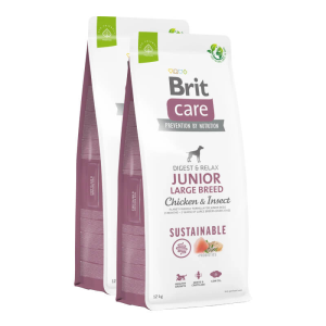 Brit Care Dog Sustainable Junior Large Breed Chicken & Insect kutyatáp 2x12kg