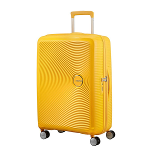 American Tourister SOUNDBOX napsárga bővíthető négykerekű közepes bőrönd 32G*06*002