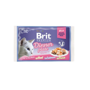 Brit Premium Cat Delicate Fillets in Jelly Dinner Plate 340 g (4×85 g)