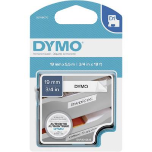DYMO Feliratozó szalag DYMO D1 S0718070 Poliészter Szalagszín: Fehér Szövegszín:Fekete 19 mm 5.5 m (S0718070)