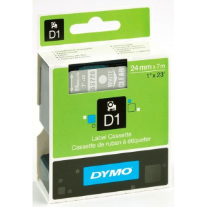 DYMO "D1" Feliratozógép szalag 24 mm x 7 m fehér-víztiszta (53720) (53720)