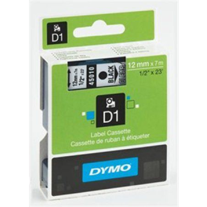 DYMO "D1" Feliratozógép szalag 12 mm x 7 m fekete-víztiszta (GD45010) (GD45010)
