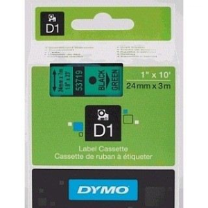 DYMO "D1" Feliratozógép szalag 24 mm x 7 m fekete-zöld (53719) (53719)