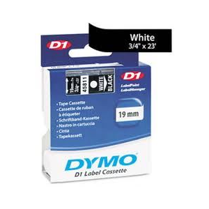 DYMO "D1" Feliratozógép szalag 19 mm x 7 m fehér-fekete (45811) (45811)