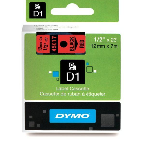 DYMO "D1" Feliratozógép szalag 12 mm x 7 m fekete-piros (GD45017) (GD45017)