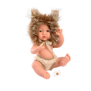 Llorens : Fiú csecsemő baba 30cm-es oroszlános sapkában