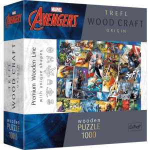 Trefl 1000 db-os Wood Craft Prémium Fa Puzzle - Marvel - Avengers - Bosszúállók (20165)