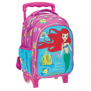 Disney Hercegnők Ariel gurulós ovis hátizsák, táska 30 cm