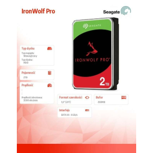 Seagate IronWolf Pro NAS 3.5&quot; 2TB SATAIII 7200RPM 256MB belső merevlemez