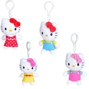 Simba Hello Kitty bagclip plüssök különböző ruhákban – 10 cm