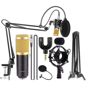 Rode Forev FV-BM800 kondenzátor mikrofon csomag POP szűrővel állvánnyal és kiegészítőkkel fekete-arany (FV-BM800)