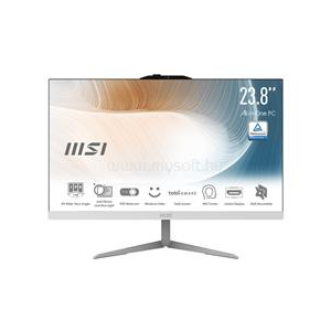MSI DT Modern AM242 12M All-in-One PC (White) | Intel Core i5-1240P | 8GB DDR4 | 512GB SSD | 0GB HDD | Intel Iris Xe Graphics | W11 HOME
