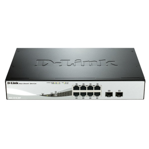 DLINK D-LINK Switch 8x1000Mbps(8xPOE) + 2xGigabit SFP Menedzselhető Rackes, DGS-1210-08P/E