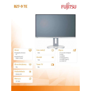 Fujitsu Displays B27-9 TE QHD 68,6 cm (27&quot;) 2560 x 1440 pixel Quad HD IPS Szürke