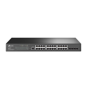 TP-Link Switch 24x1000Mbps + 4xGigabit SFP + 2xkonzol port, Menedzselhető, TL-SG3428