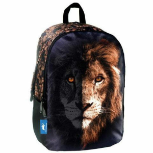 Luna Animal Planet lekerekített oroszlános iskolatáska, hátizsák 32×15×45 cm