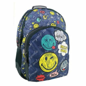 Luna Smiley farmer színű iskolatáska, hátizsák 33×16×45 cm
