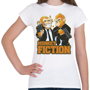 PRINTFASHION Monkey Fiction - Női póló - Fehér