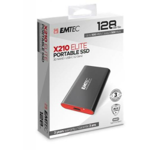 Emtec SSD (külső memória), 128GB, USB 3.2, 500/500 MB/s, EMTEC "X210"