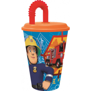 KORREKT WEB Sam a tűzoltó Rescue Mission szívószálas pohár, műanyag 430 ml