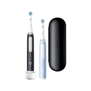 Oral-B 80717266 iO3 Elektromos fogkefék, matt fekete és kék, 2 db fogkefefej, 1 db utazótok