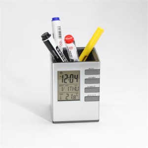 TOO PHC-100-S digitális óra írószertartóval ezüst (PHC-100-S)