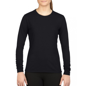 GILDAN performance GIL42400 hosszú ujjú környakas Női sport póló, Fekete-XS