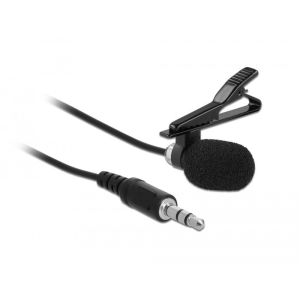 DELOCK Tie lavalier mindenirányú csiptetős mikrofon 3,5 mm-es sztereo jack 3 tűs apával és adapter k